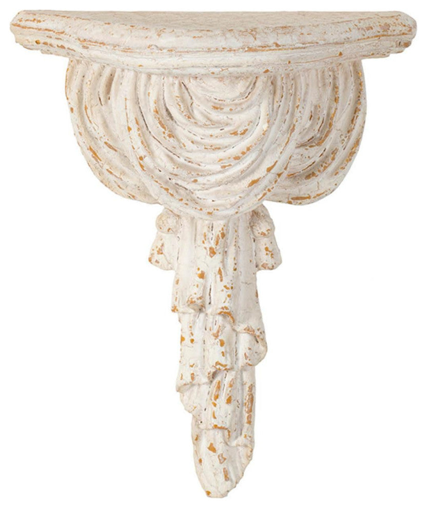 White Wash Vintage Wall Shelf