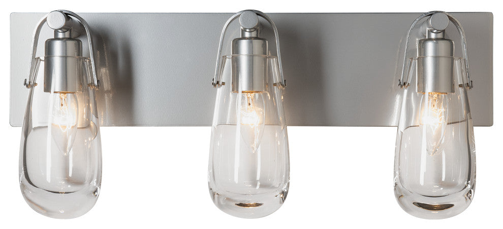 Eos 3-Light Bath Sconce, Sterling Finish, Clear Glass