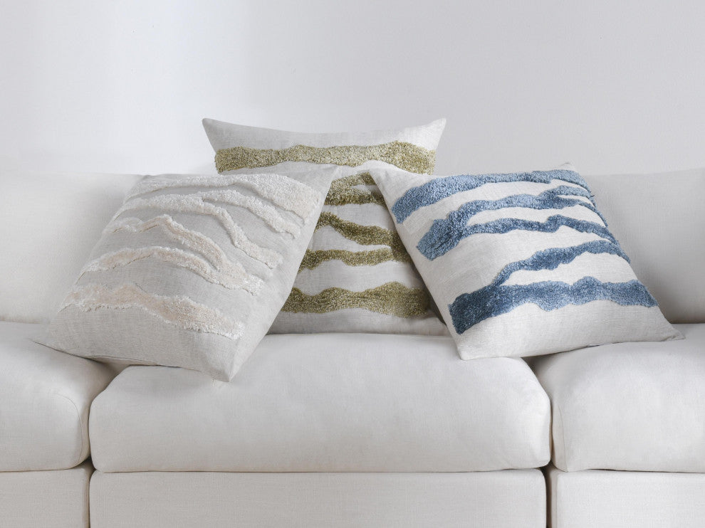 Passage 22" Belgian Linen Blend Throw Pillow by Kosas Home, Ivory