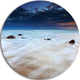 White Waves Over Moeraki Boulders, Seashore Photo Round Wall Art, 11"