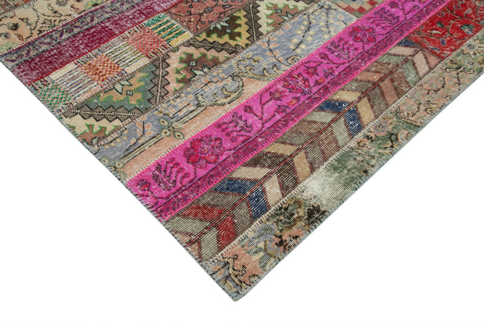Rug N Carpet - Handwoven Oriental 6' 8" x 10' 0" Vintage Patchwork Area Rug
