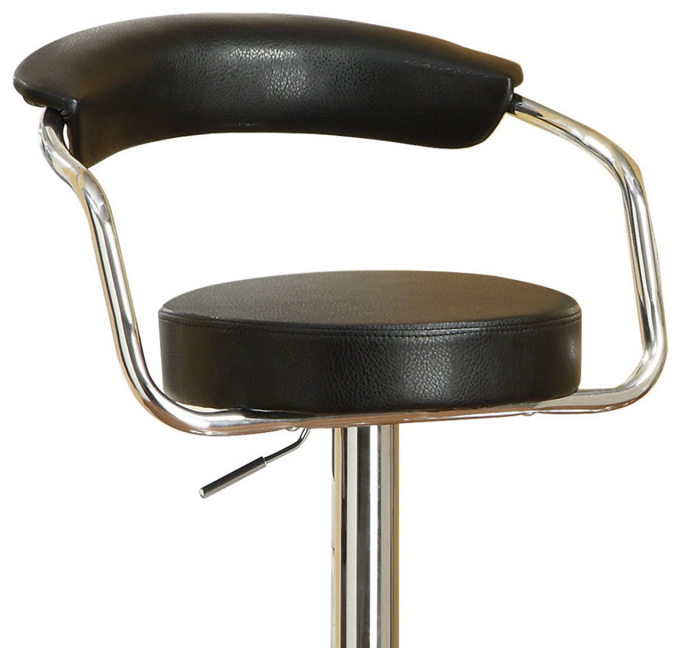 Set of 2 Black Faux Leather Bar Stools