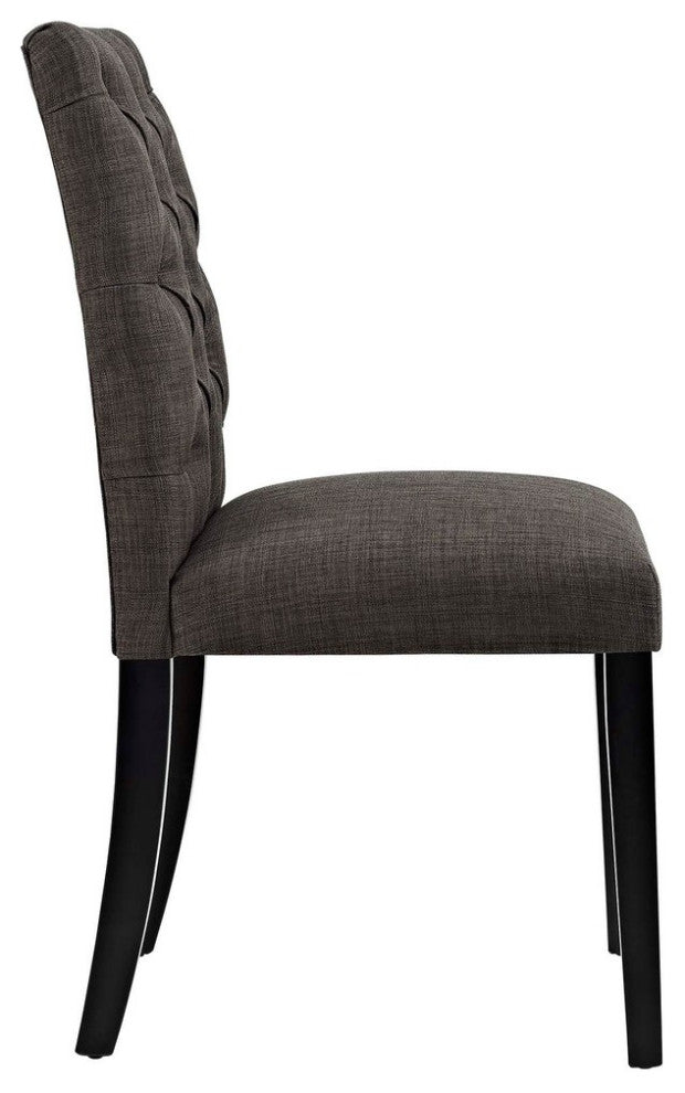 Duchess Dining Chairs Fabric, Set of 2, Brown