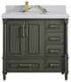Aberdeen 36 Left Offset Bath Vanity in Pewter Green 2" Calacatta Gold