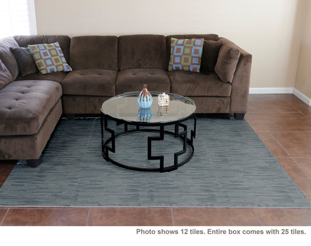 100 Square Foot EVA Sea Haze Grey Wood Grain Foam Interlocking Mat