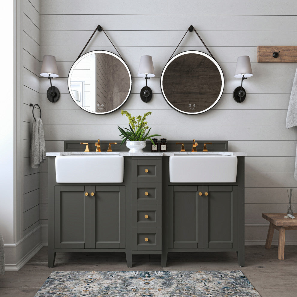 Adeline Vanity Set, Sapphire Gray, 60", Double Sink