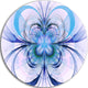 Turquoise Fractal Flower Pattern, Floral Disc Metal Artwork, 23"