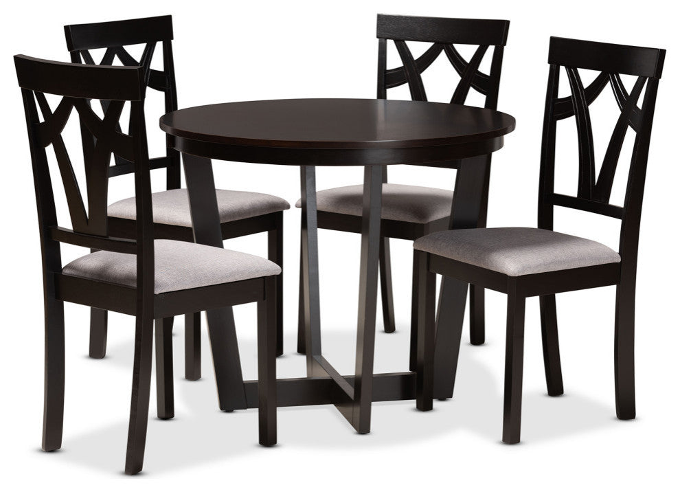 Ettie Modern 5-Piece Dining Set, Gray