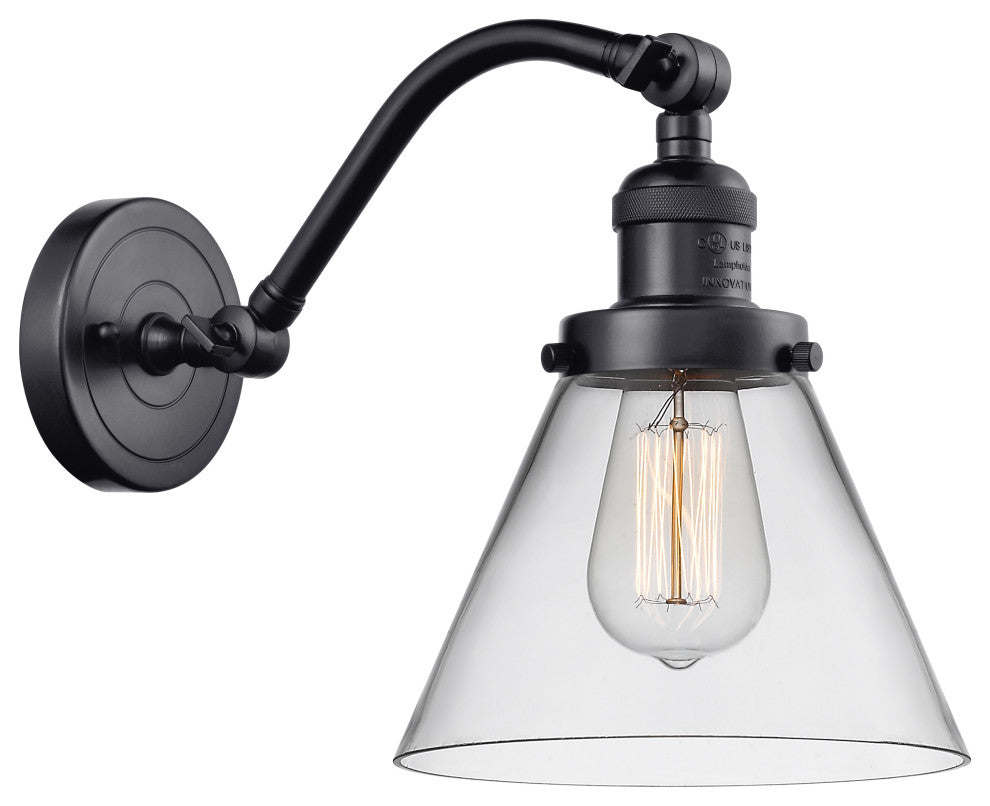 INNOVATIONS LIGHTING 515-1W-BK-G42-LED Large Cone 1 Light Sconce