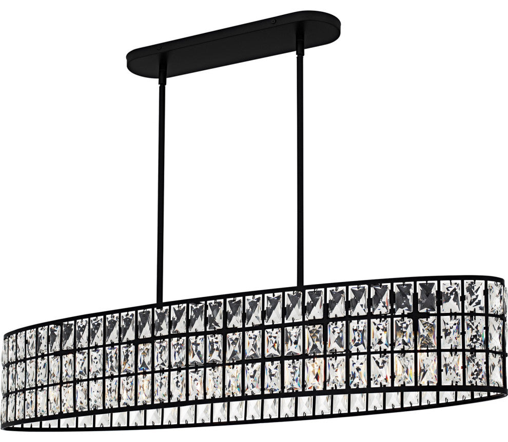 Gibson Five Light Linear Chandelier in Matte Black