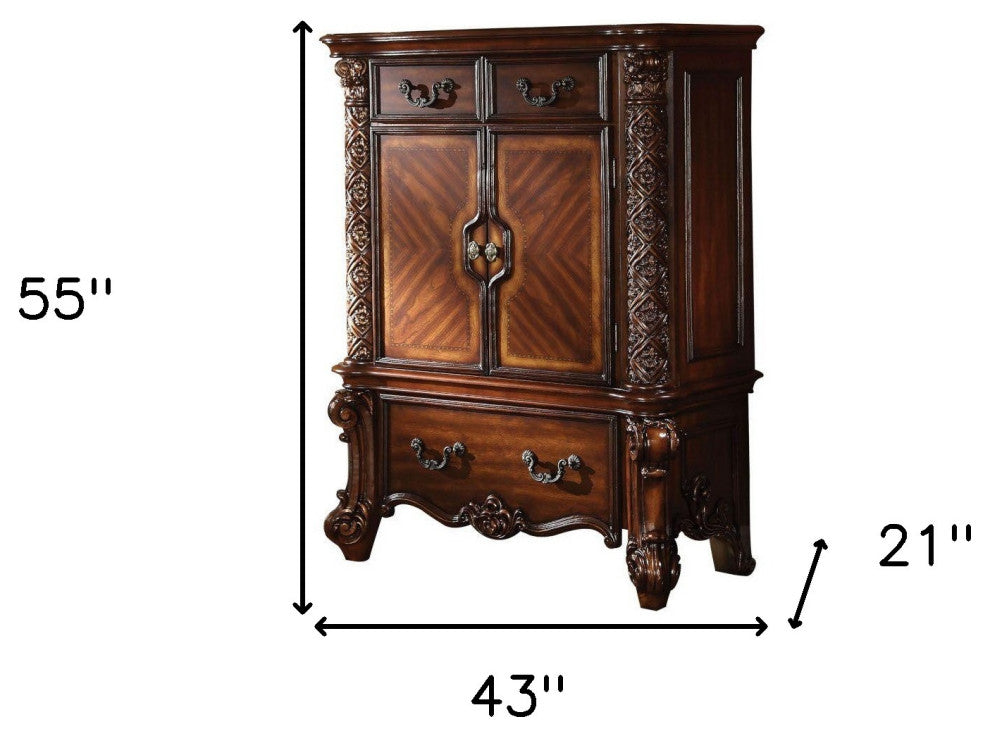 43"x21"x55" Cherry Wood Chest