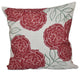 Mums The Word Floral Print Pillow, Brick, 20"x20"