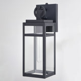 Hubbard 5-in W 1 Light Dusk to Dawn Black Outdoor Wall Lantern Clear Glass Shade