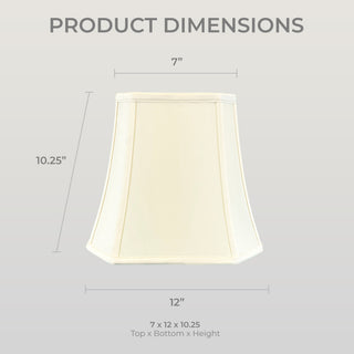 Royal Designs Square Cut Corner Bell Lamp Shade, Eggshell, 7.5"x12"x10.25", Sing