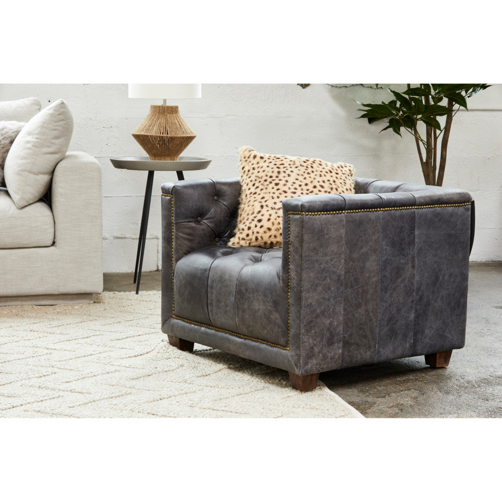 Contemporary Spotted Goat Fur Pillow Cream - White