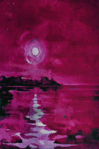 "Fuchsia Waters" Painting Print on Wrapped Canvas