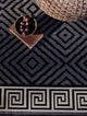 Outdoor Collection Geometric Area Rug - UV Safe Rug, Black, 5'3"x7'6"