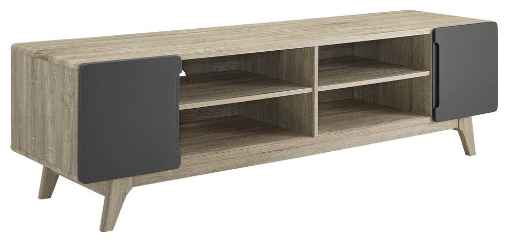 Tread 70" Media Console TV Stand, Natural Gray