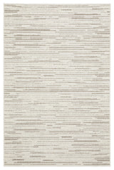 Temara Distressed Lines Ivory/ Brown Mixed Pile Area Rug 7'10" x 10'10"