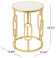 GDF Studio Tammy Outdoor 16" White Finish Faux Stone Side Table