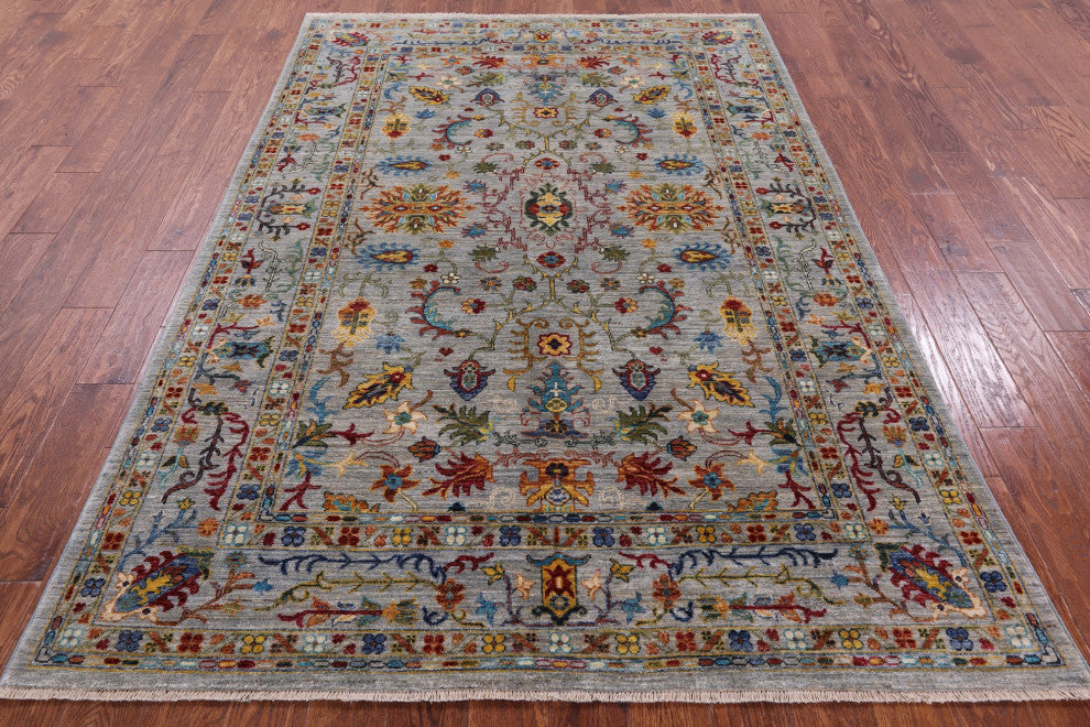 Hand Knotted Persian Tabriz Rug 5' 7" X 8' 2" Q10576