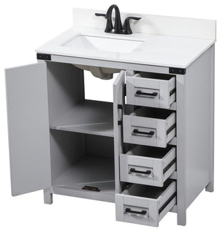 Home Living 19" Farmhouse Grey-Light Bathroom Vanity