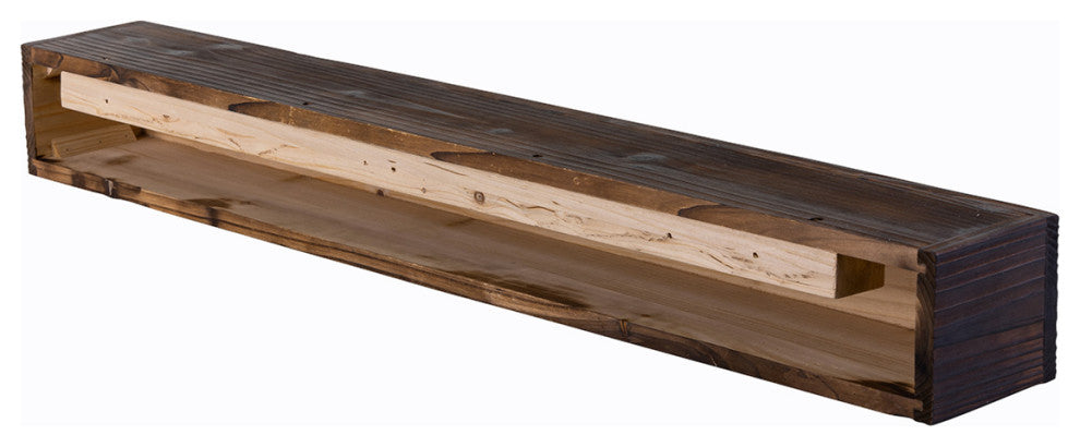 Weathered Beam Mantel, Burnt Almond, 60"