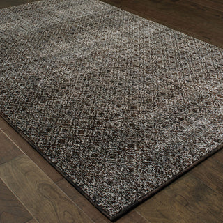 Aegina Diamonds Black/Gray Area Rug, 5'3"x7'3"