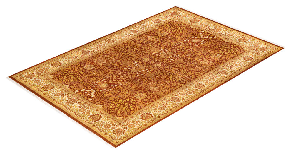 Mogul, One-of-a-Kind Hand-Knotted Area Rug Orange, 5'3"x8'0"