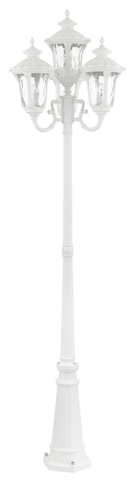Textured White Traditional, Victorian, Sculptural, Outdoor Post Light