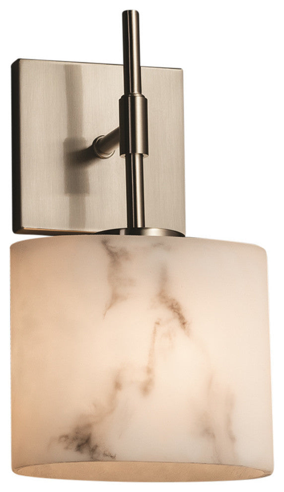 LumenAria Union 1-Light Wall Sconce, Oval, Faux Alabaster Shade