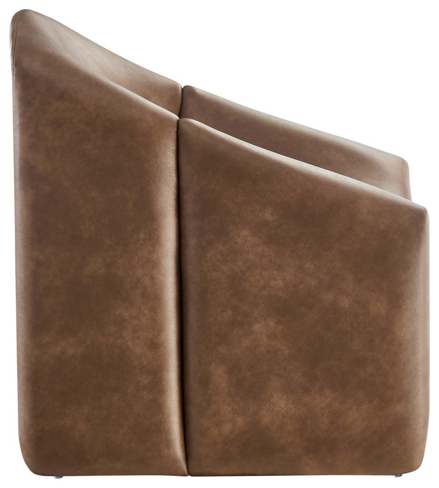 Vivi Vegan Leather Accent Chair - Brown
