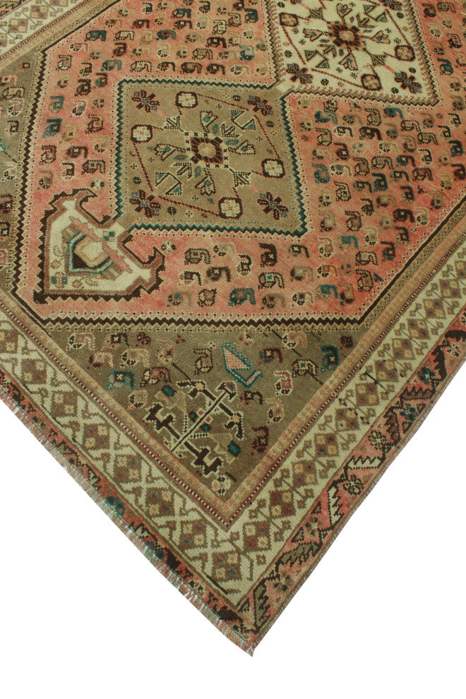 Fine Vintage Distressed Hafize Rose Rug