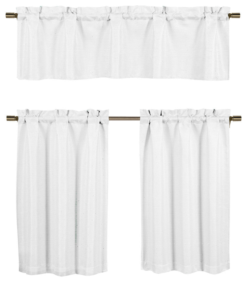 Luxury Window Treatments, Subtle Pinstripe With Sequin Accents, Cream White
