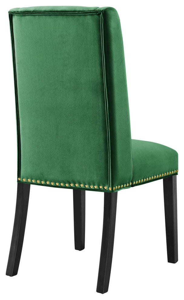 Baron Performance Velvet Dining Chairs, Set of 2, Emerald