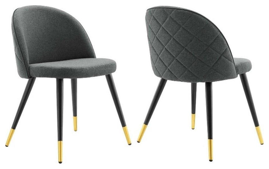 Cordial Upholstered Fabric Dining Chairs - Set of 2-Gray