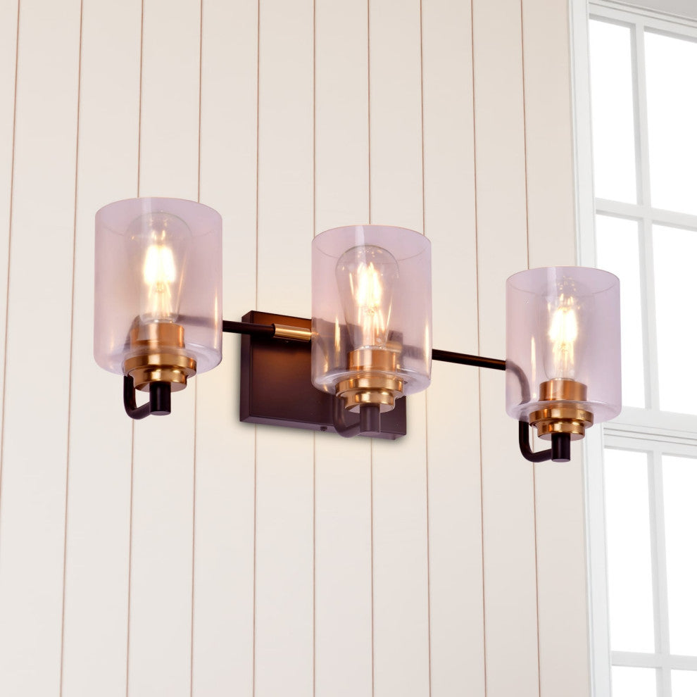 Lazzur Huisne 3 Light 23" Matte Black Wall Sconce