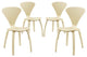 Modern Contemporary Dining Chairs Set of 4, Natural, Wood