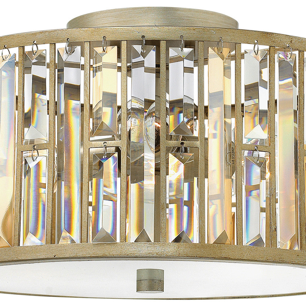 Fredrick Ramond Gemma Medium Flush Mount, Silver Leaf*