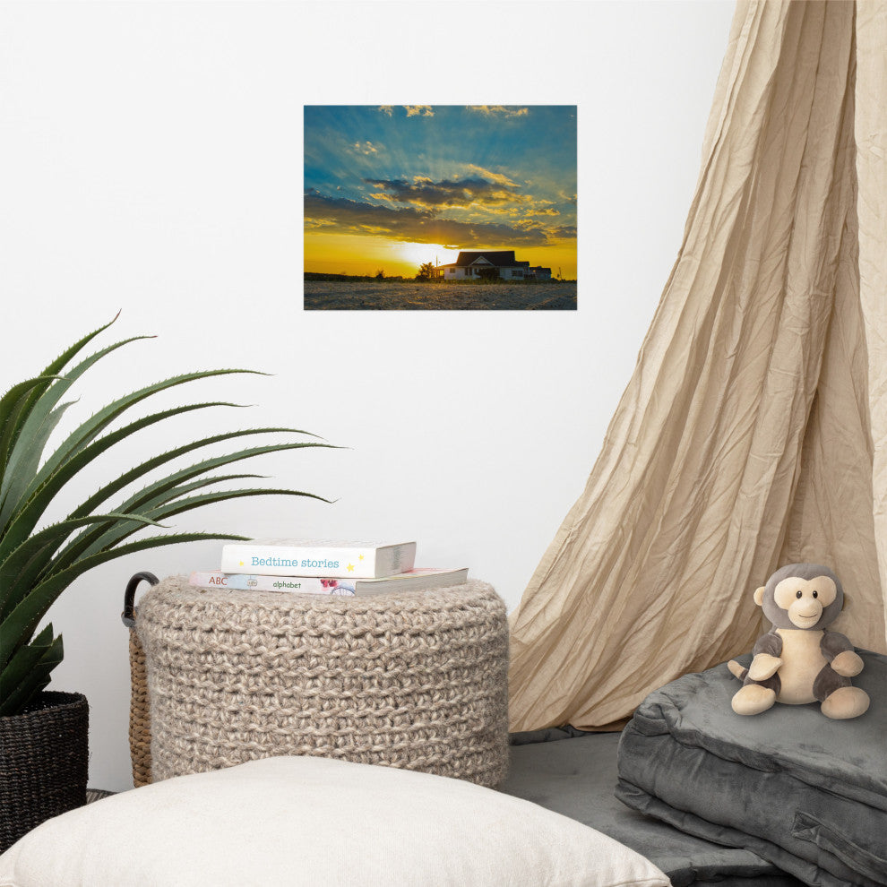 Sunset at Bowers Landscape Photo, Coastal Unframed Wall Art Print, 12" X 16"