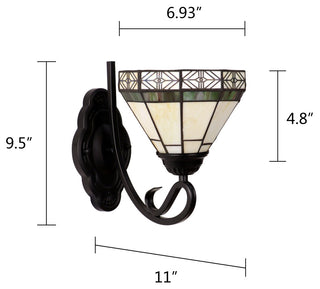 Belle Mission 1- Light Blackish Bronze Wall Sconce 7" Shade