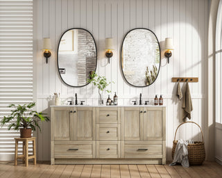 Home Living 66" Double Bathroom Vanity, Mango Wood