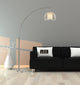 Artiva USA Zucca 83" Arched LED Floor Lamp With Dimmer, Brushed Steel