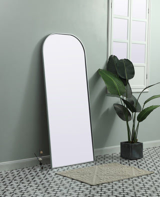 Metal Frame Arch Full Length Mirror 28X66 Inch, Silver