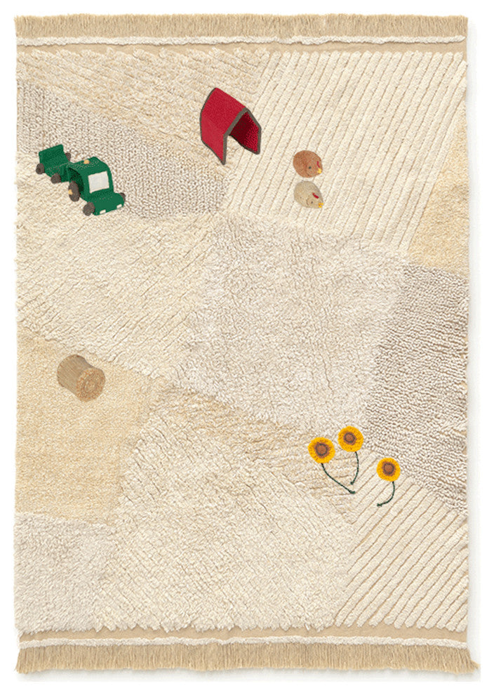 Washable Play Rug Farm Fields