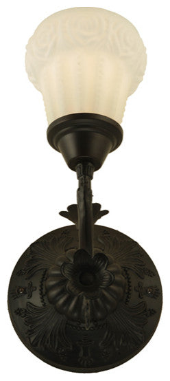 7 Wide White Puffy Rose Wall Sconce