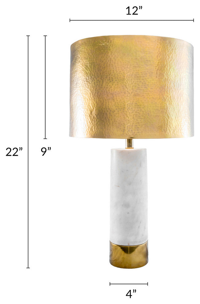 Nuloom Alexa Marble and Iron Aluminium Shade Table Lamp, 23"