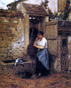 Henry Mosler Peasant Girl and Doves, 20"x25" Wall Decal