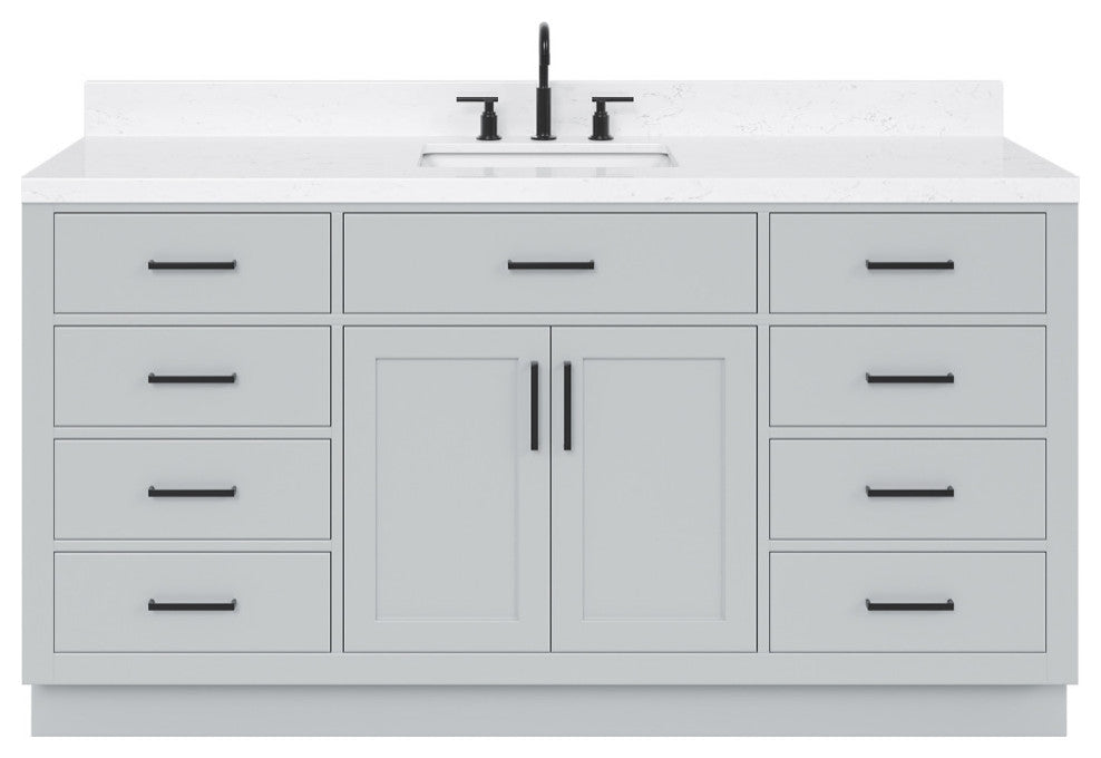 Ariel Hepburn 66" Single Rectangle Sink Vanity, Carrara Quartz