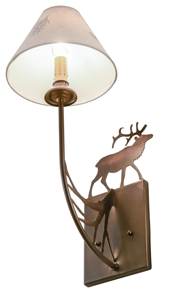 8 Wide Lone Elk Wall Sconce